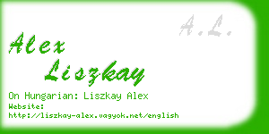 alex liszkay business card